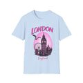 London Graphic T-Shirt - Pink Retro Skyline Tee