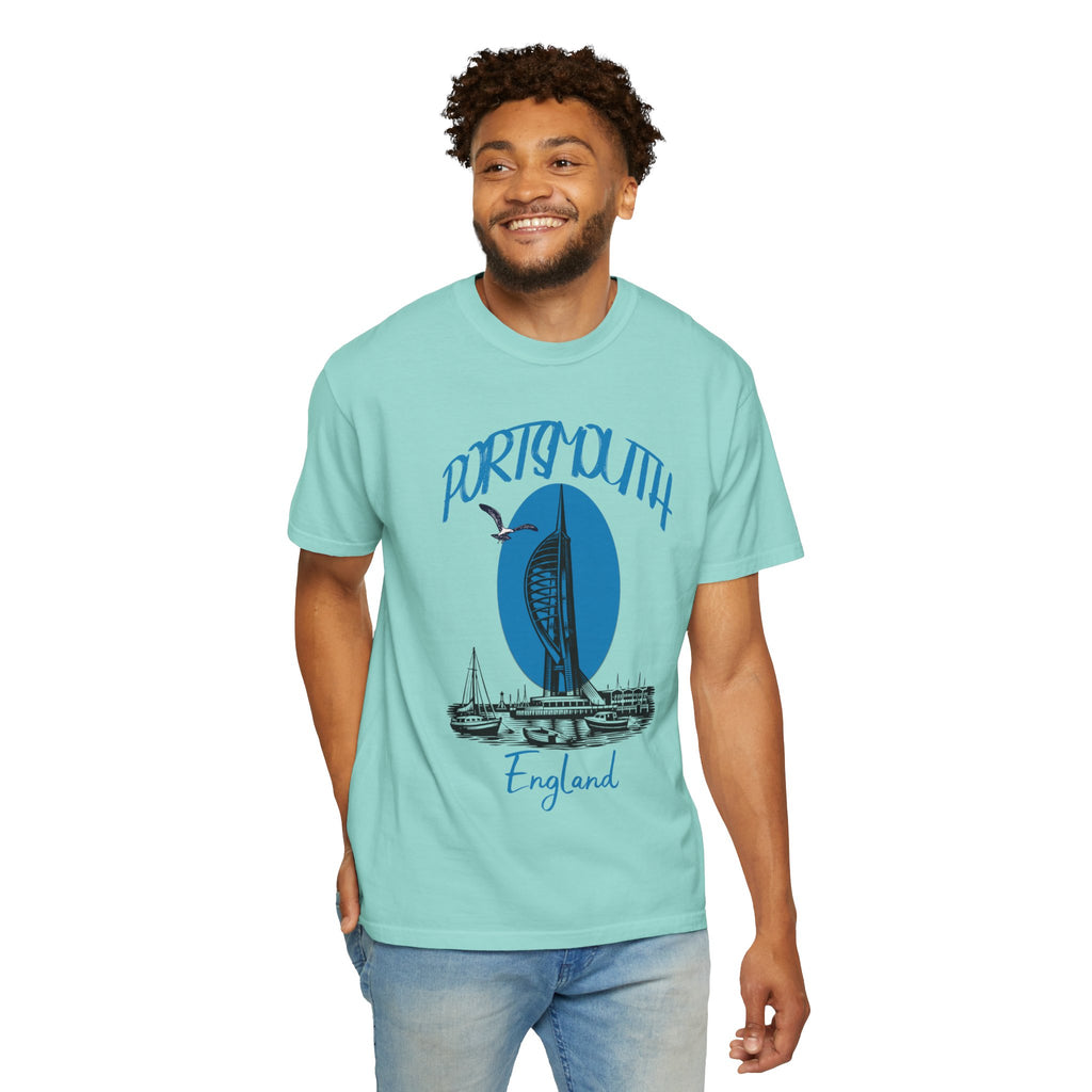 Portsmouth England Graphic T-Shirt - Vintage Seaside Landmark Tee