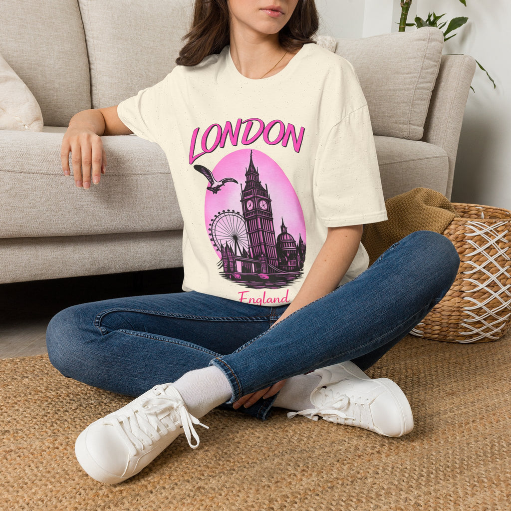 London Graphic T-Shirt - Pink Retro Skyline Tee