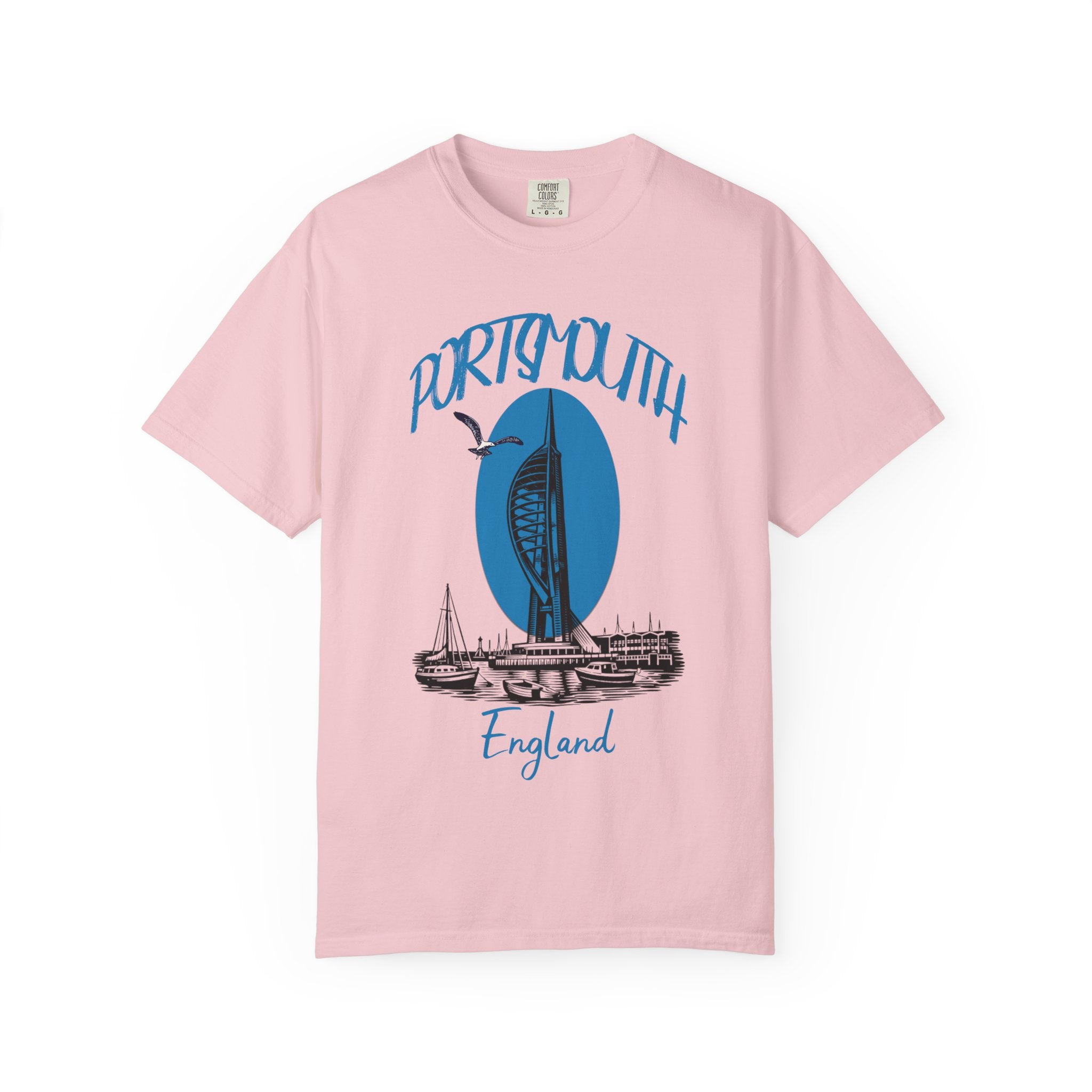 Portsmouth England Graphic T-Shirt - Vintage Seaside Landmark Tee