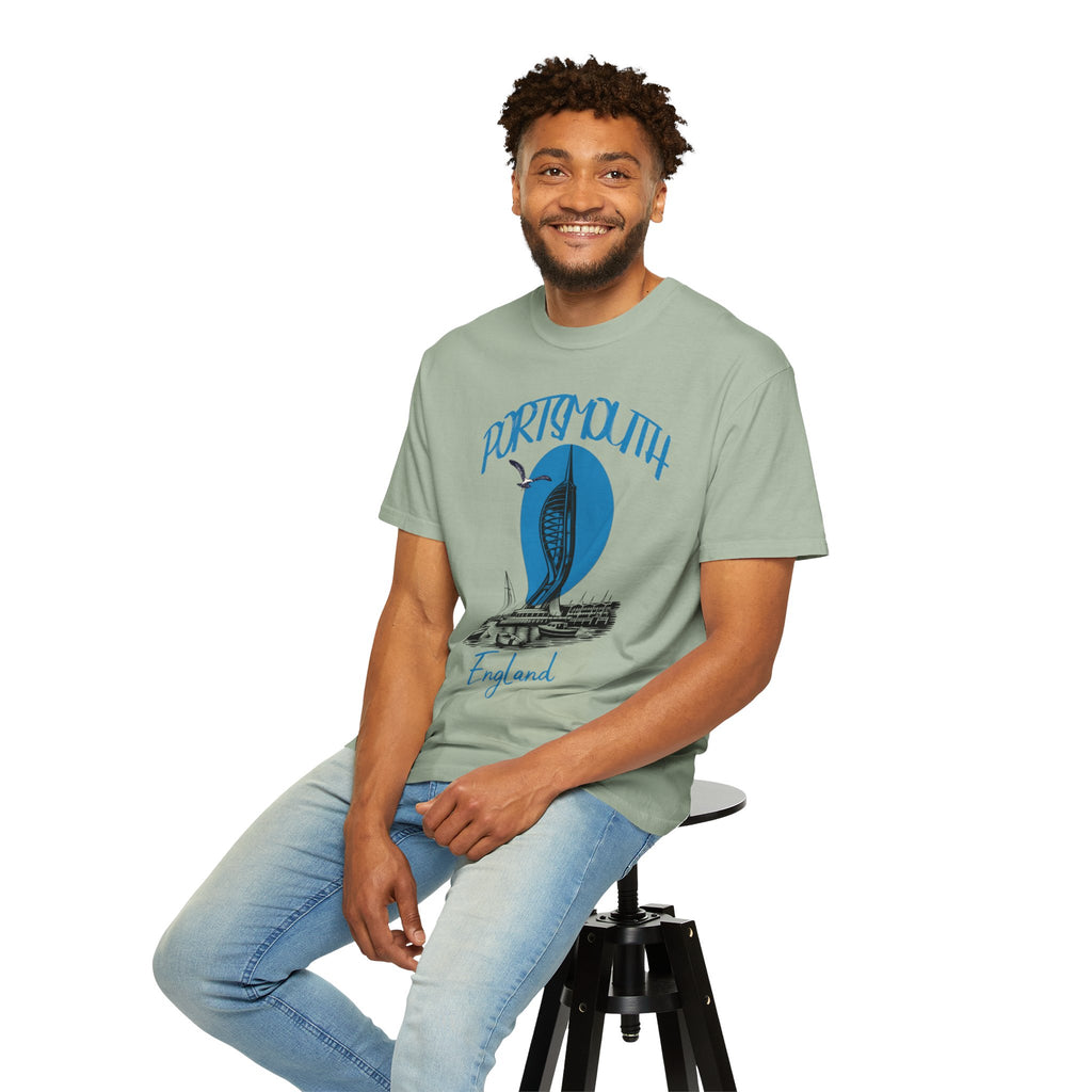 Portsmouth England Graphic T-Shirt - Vintage Seaside Landmark Tee