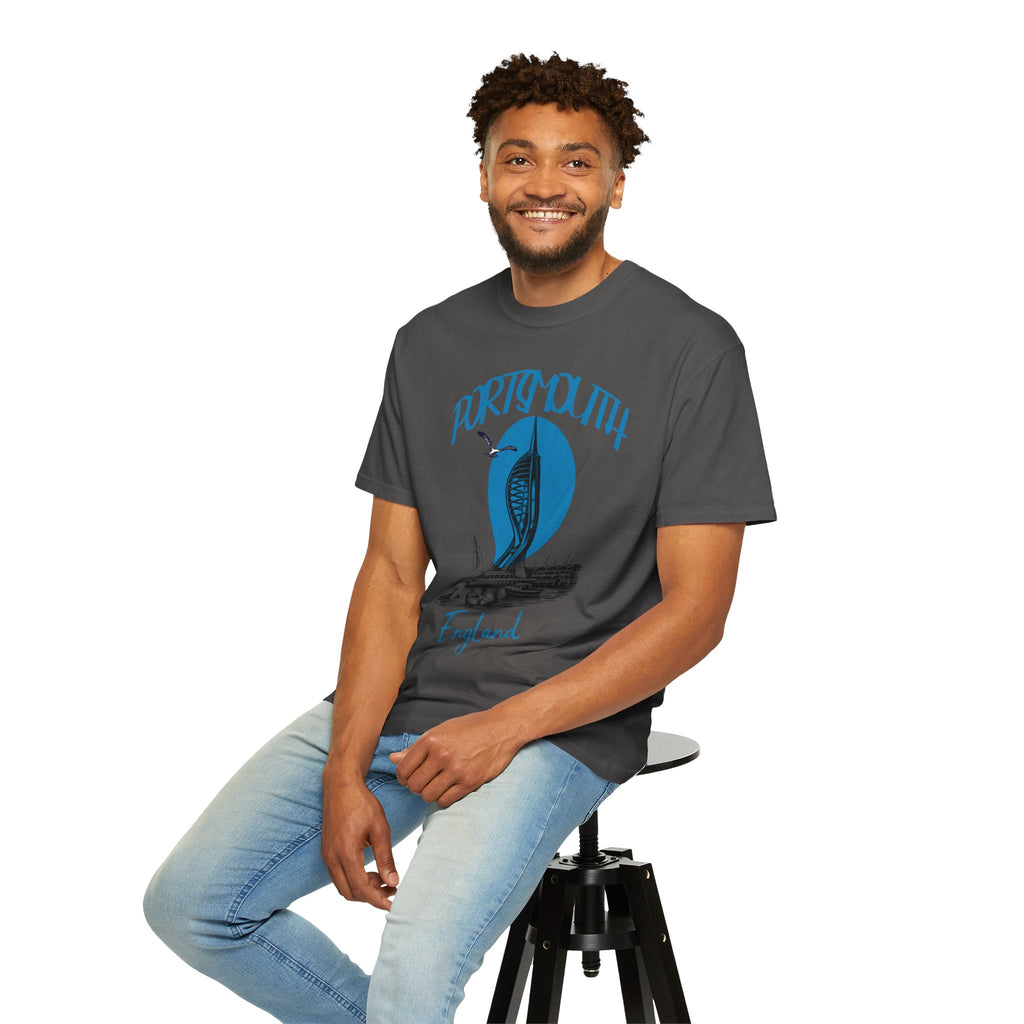 Portsmouth England Graphic T-Shirt - Vintage Seaside Landmark Tee