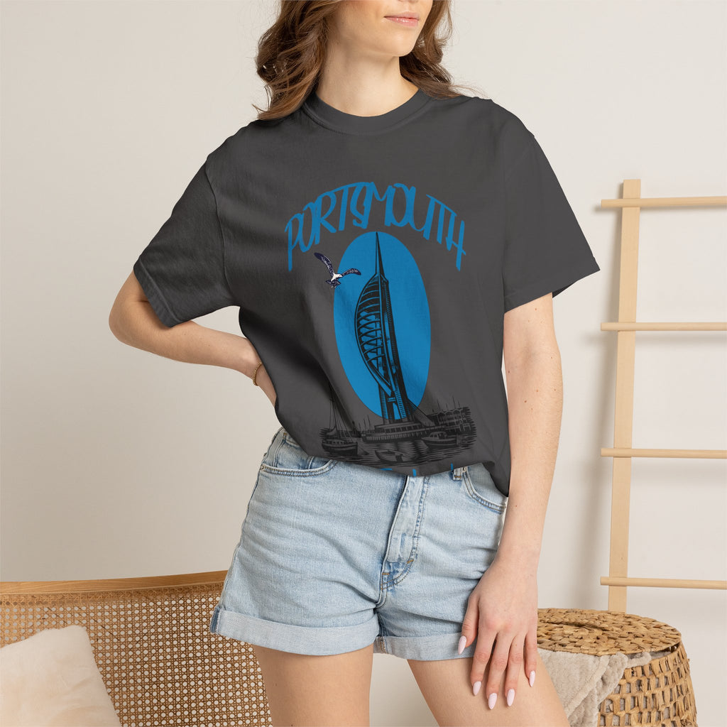 Portsmouth England Graphic T-Shirt - Vintage Seaside Landmark Tee