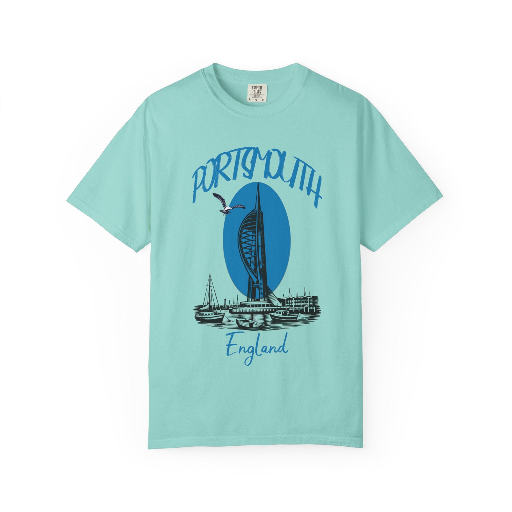 Portsmouth England Graphic T-Shirt - Vintage Seaside Landmark Tee