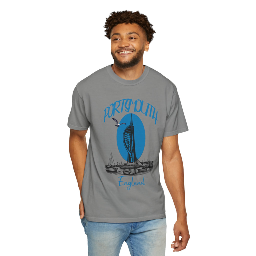 Portsmouth England Graphic T-Shirt - Vintage Seaside Landmark Tee