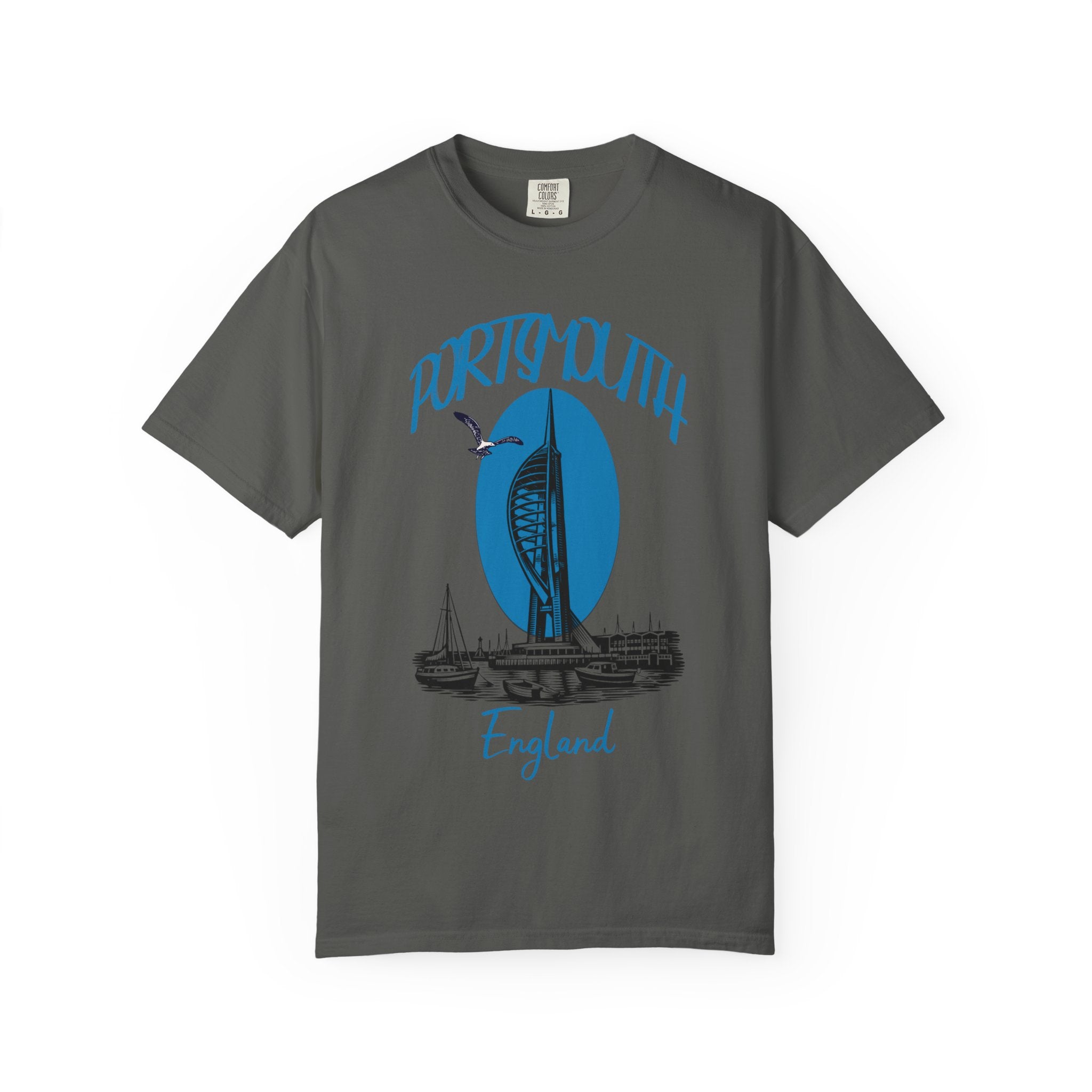 Portsmouth England Graphic T-Shirt - Vintage Seaside Landmark Tee
