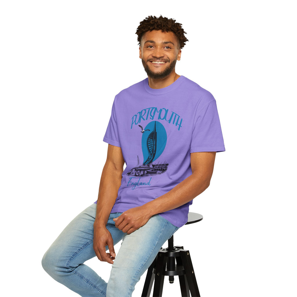 Portsmouth England Graphic T-Shirt - Vintage Seaside Landmark Tee