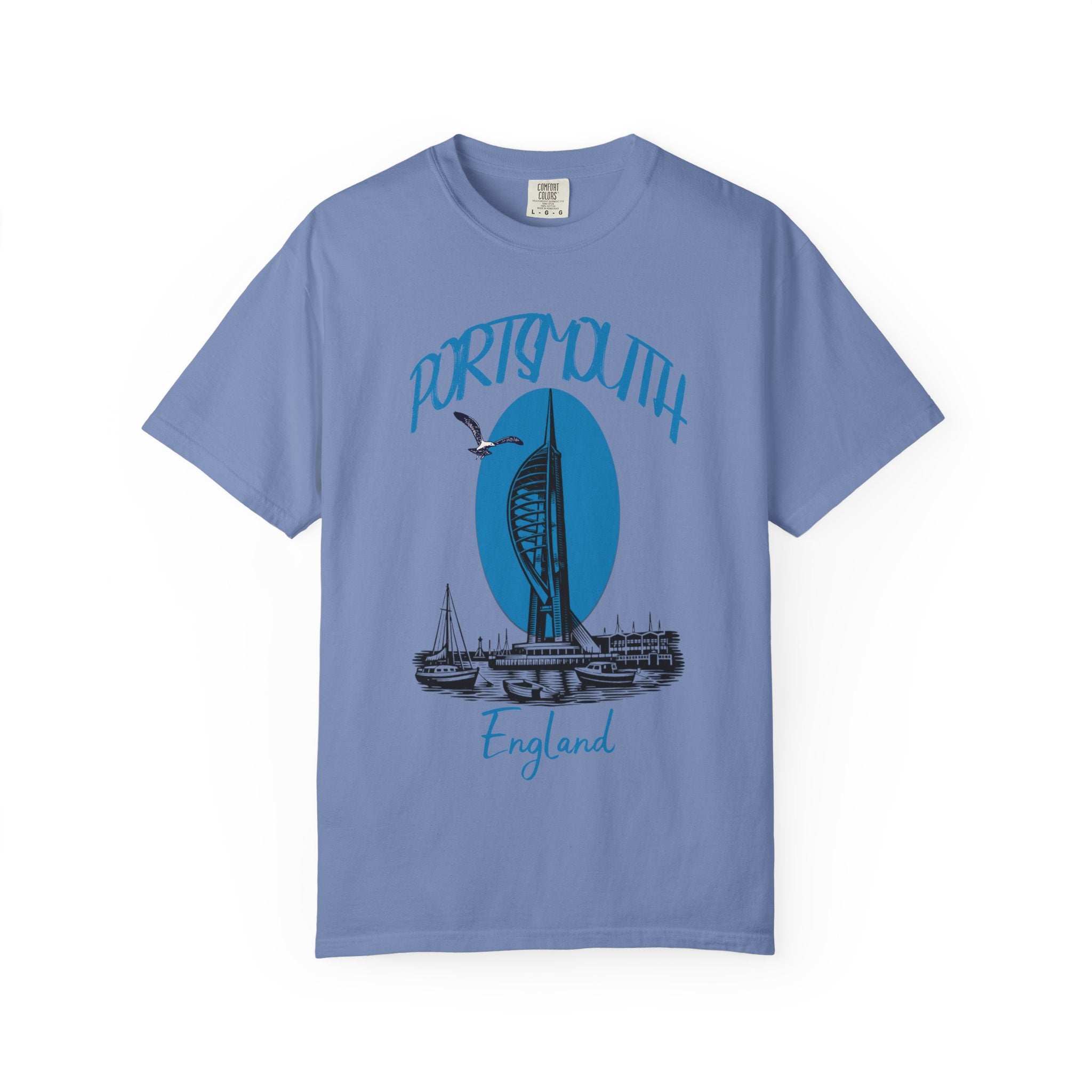 Portsmouth England Graphic T-Shirt - Vintage Seaside Landmark Tee