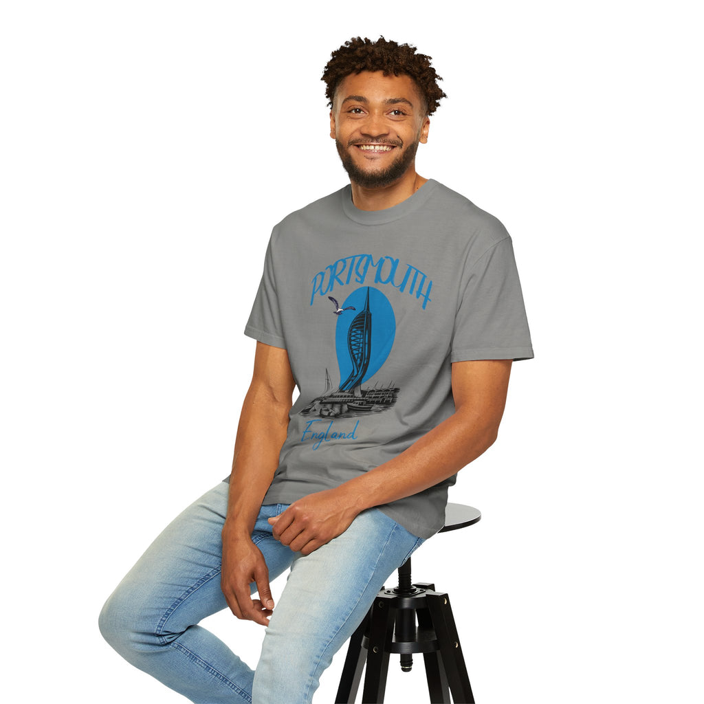 Portsmouth England Graphic T-Shirt - Vintage Seaside Landmark Tee