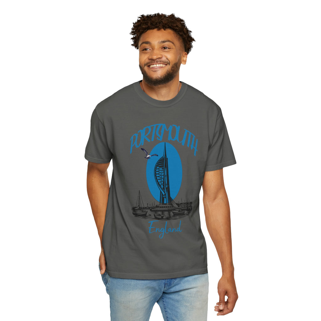 Portsmouth England Graphic T-Shirt - Vintage Seaside Landmark Tee