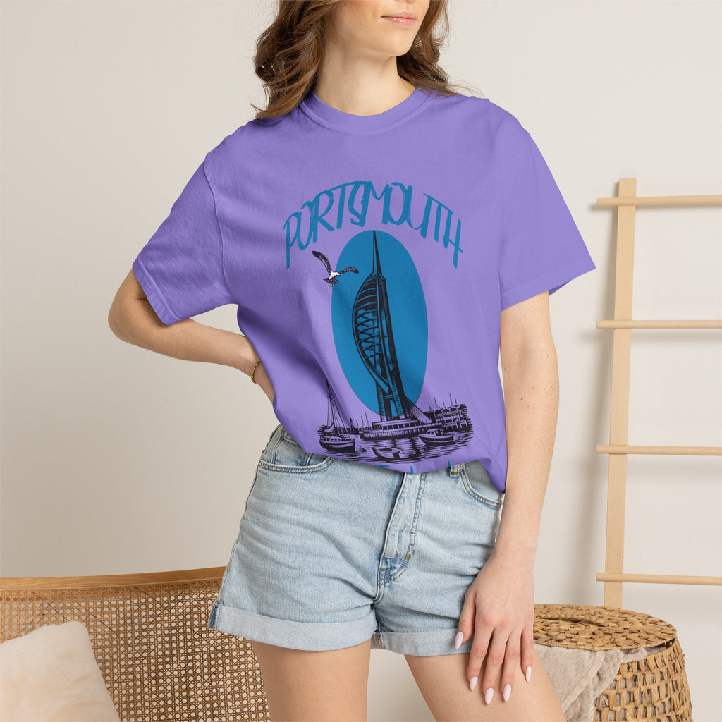 Portsmouth England Graphic T-Shirt - Vintage Seaside Landmark Tee
