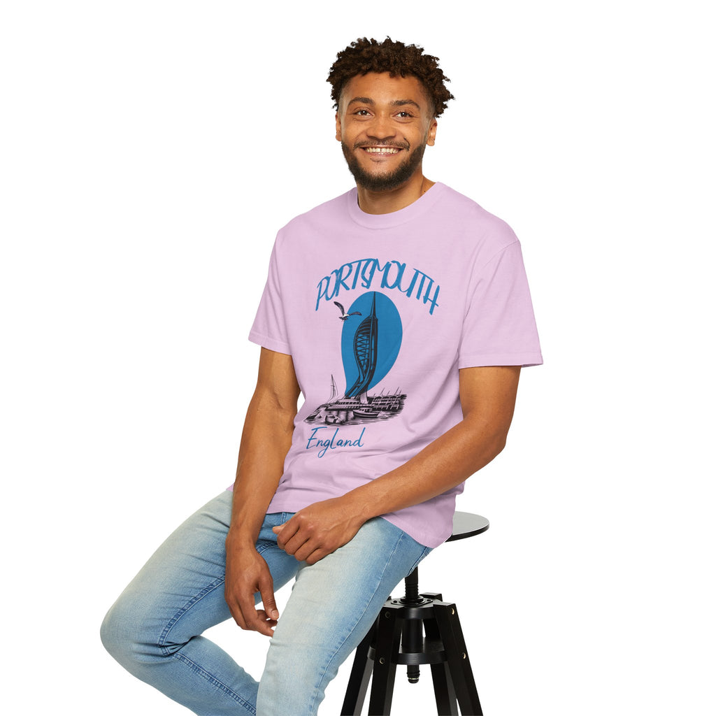 Portsmouth England Graphic T-Shirt - Vintage Seaside Landmark Tee