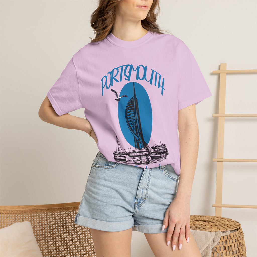 Portsmouth England Graphic T-Shirt - Vintage Seaside Landmark Tee