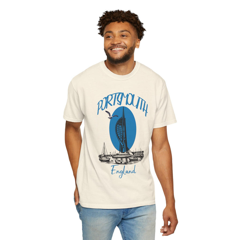 Portsmouth England Graphic T-Shirt - Vintage Seaside Landmark Tee