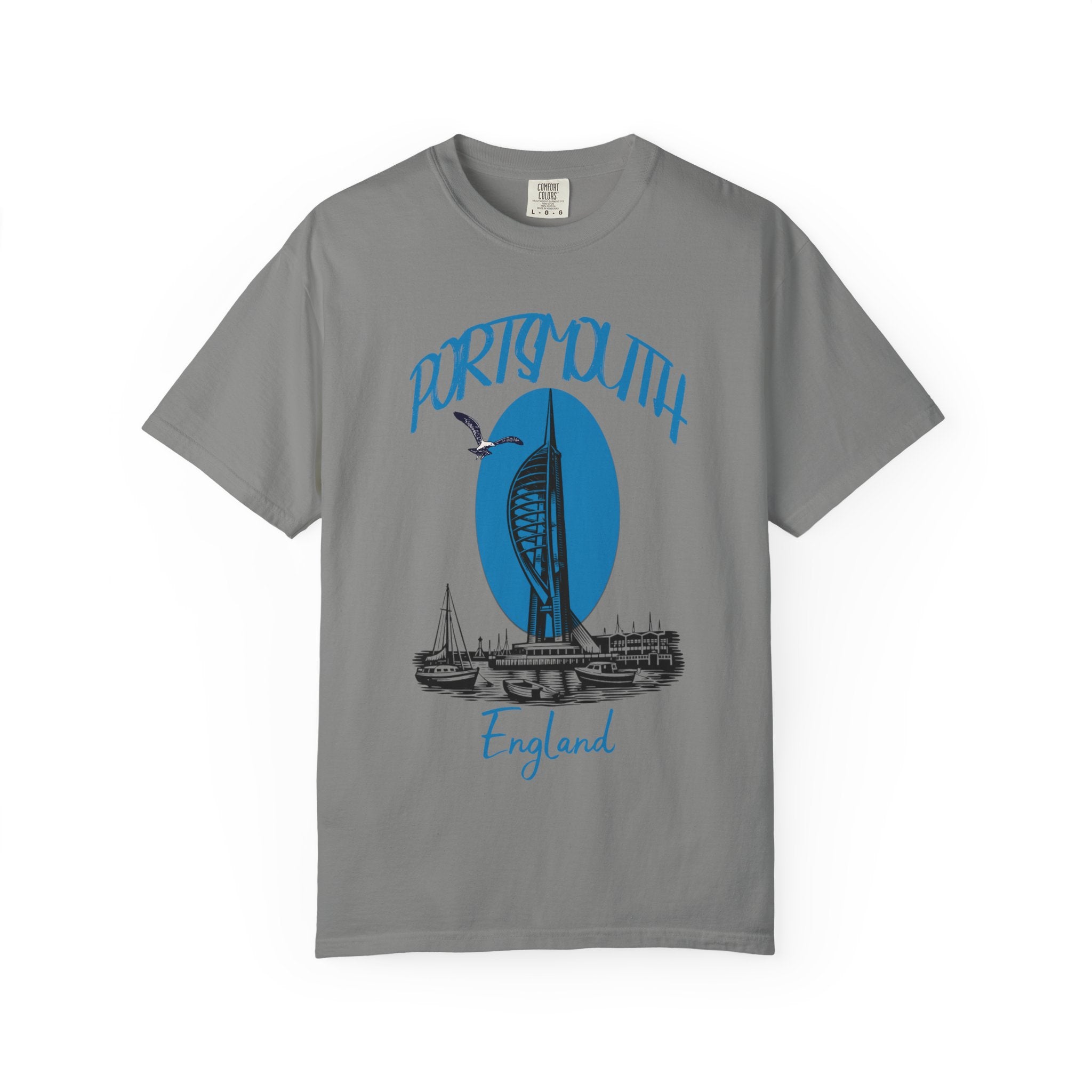 Portsmouth England Graphic T-Shirt - Vintage Seaside Landmark Tee