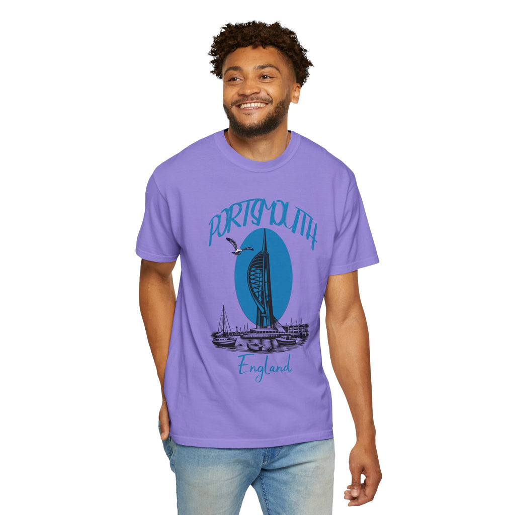Portsmouth England Graphic T-Shirt - Vintage Seaside Landmark Tee