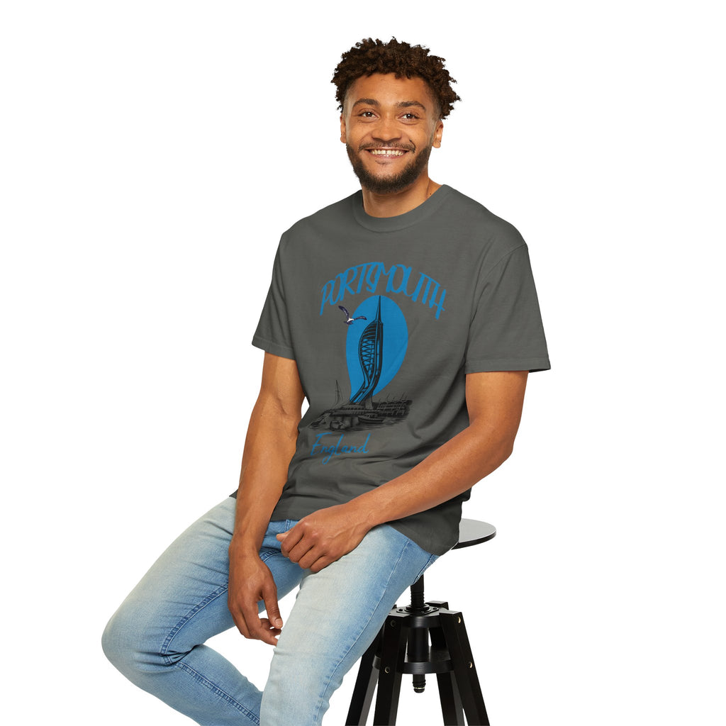 Portsmouth England Graphic T-Shirt - Vintage Seaside Landmark Tee