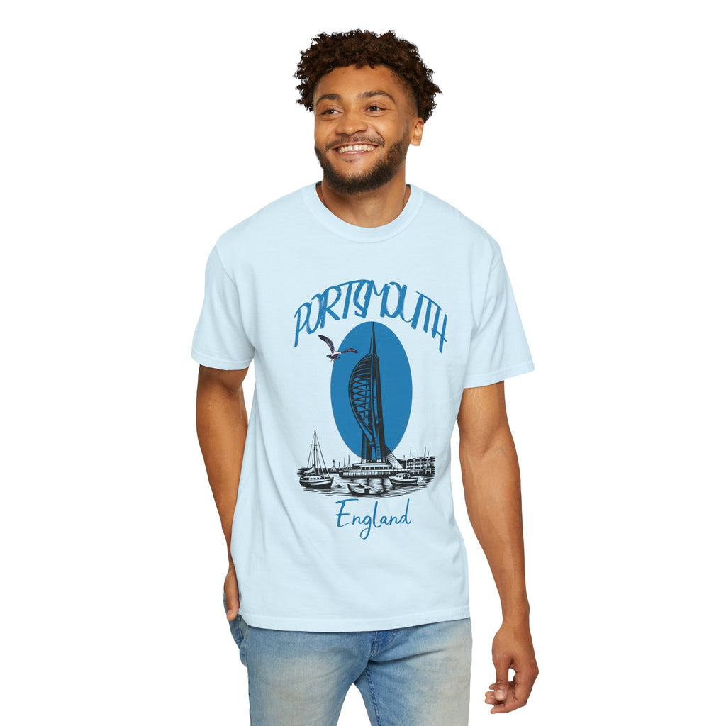 Portsmouth England Graphic T-Shirt - Vintage Seaside Landmark Tee