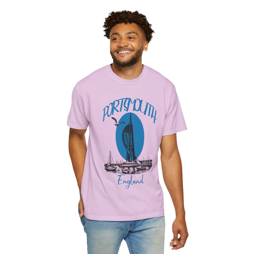 Portsmouth England Graphic T-Shirt - Vintage Seaside Landmark Tee