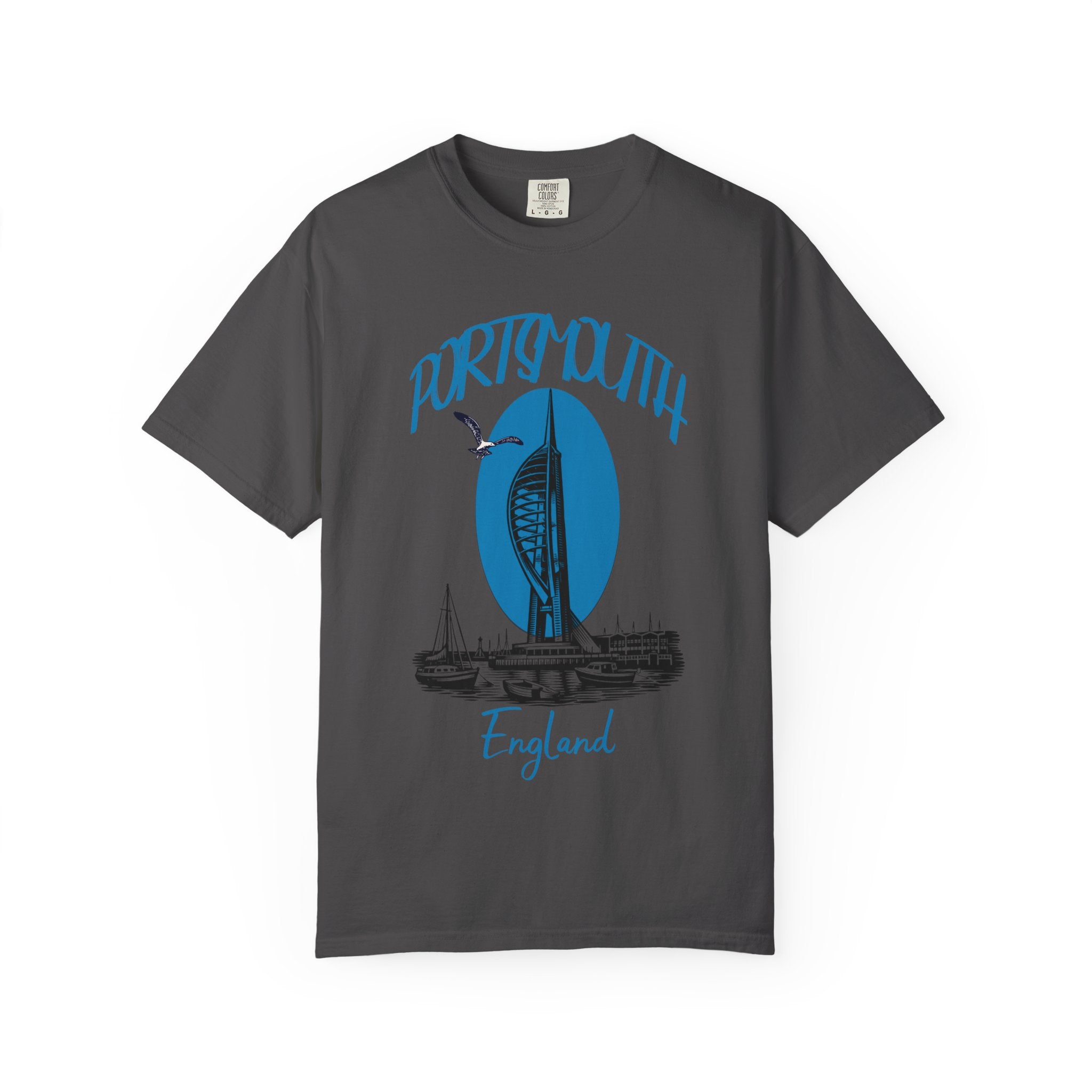 Portsmouth England Graphic T-Shirt - Vintage Seaside Landmark Tee