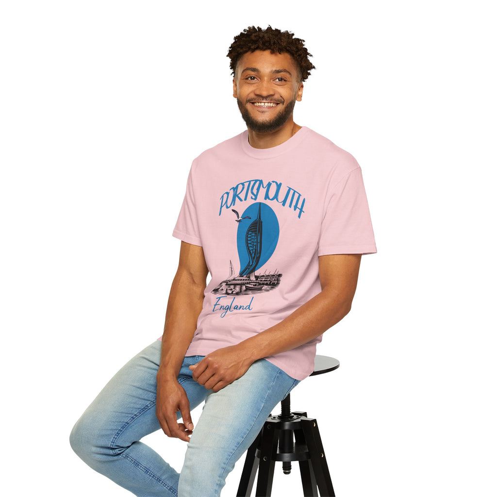 Portsmouth England Graphic T-Shirt - Vintage Seaside Landmark Tee