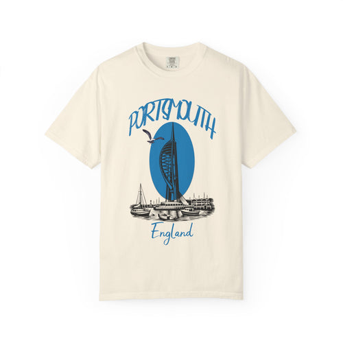 Portsmouth England Graphic T-Shirt - Vintage Seaside Landmark Tee