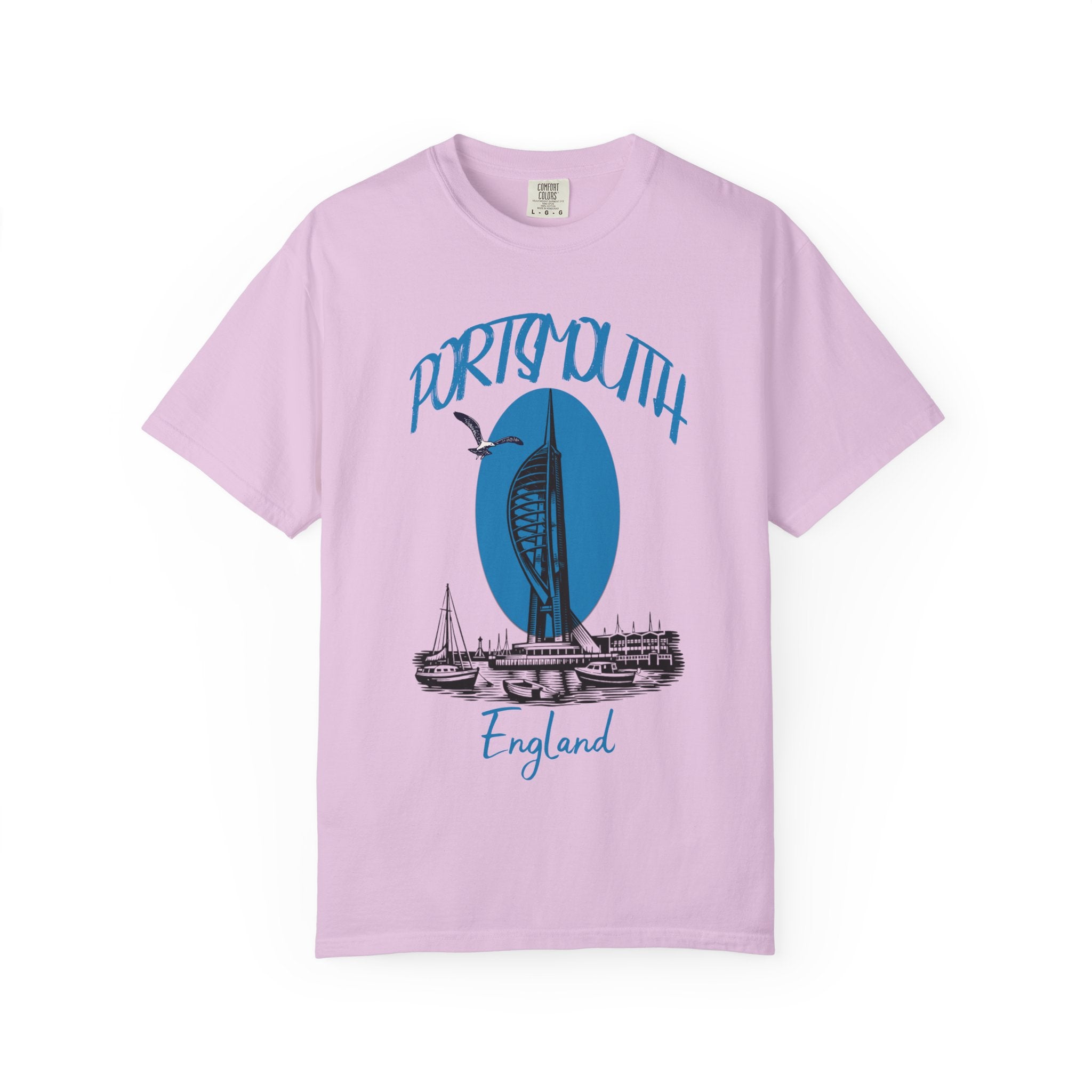 Portsmouth England Graphic T-Shirt - Vintage Seaside Landmark Tee