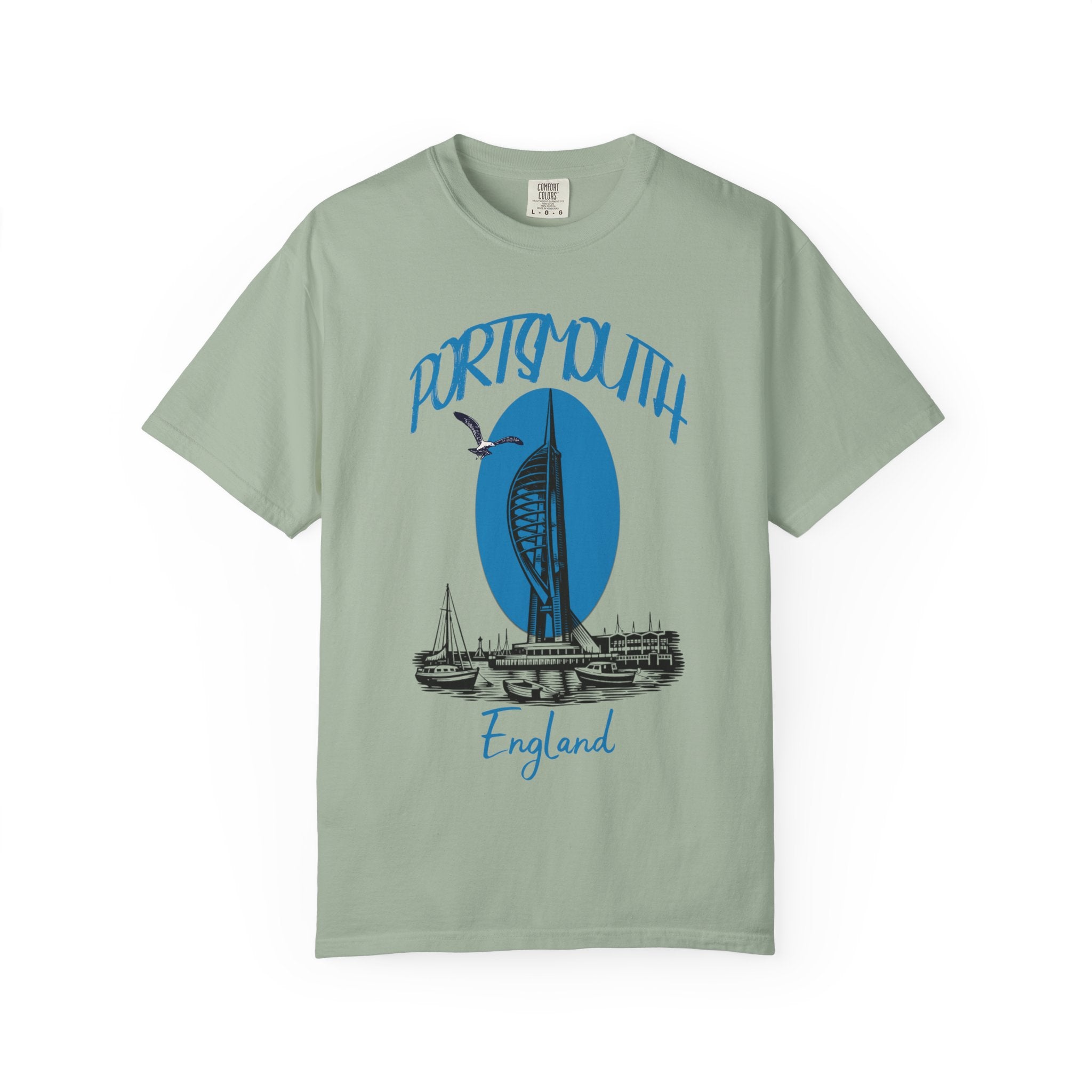 Portsmouth England Graphic T-Shirt - Vintage Seaside Landmark Tee