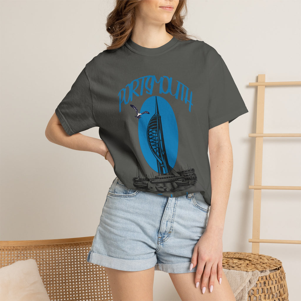 Portsmouth England Graphic T-Shirt - Vintage Seaside Landmark Tee